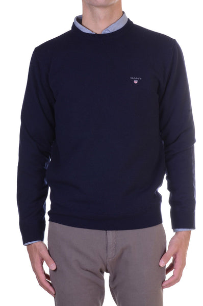 GANT 86211-410 Superfine Lambswool Navy BLUE Crewneck Pullover