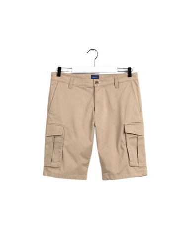 Gant 205044-248 Relaxed Twill Cotton Utility Cargo Shorts DARK KHAKI beige