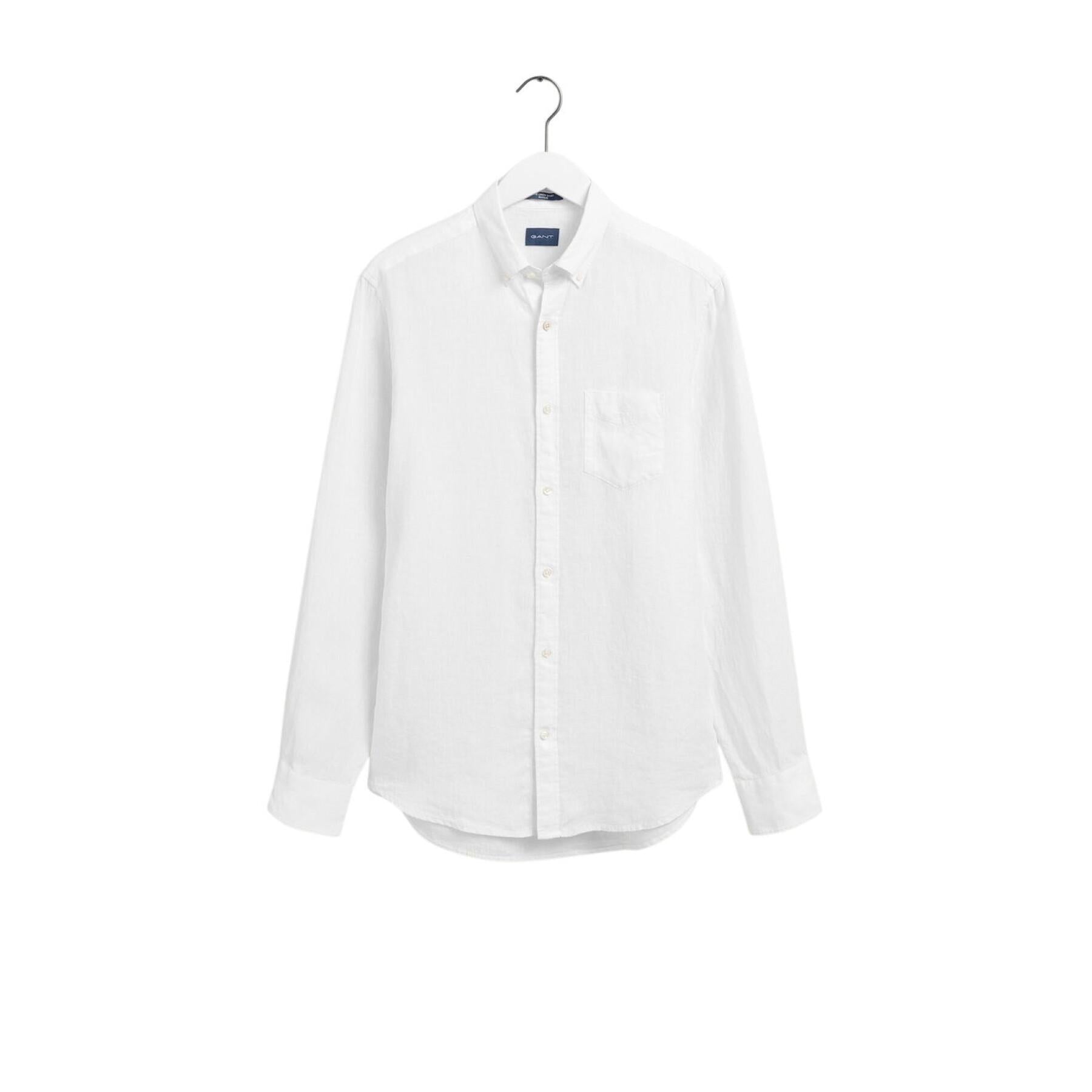 Gant 3012420-110 Regular Linen Button Down Shirt WHITE