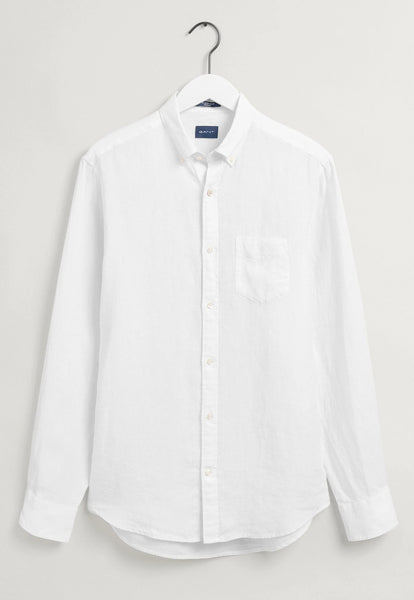 Gant 3012420-110 Regular Linen Button Down Shirt WHITE