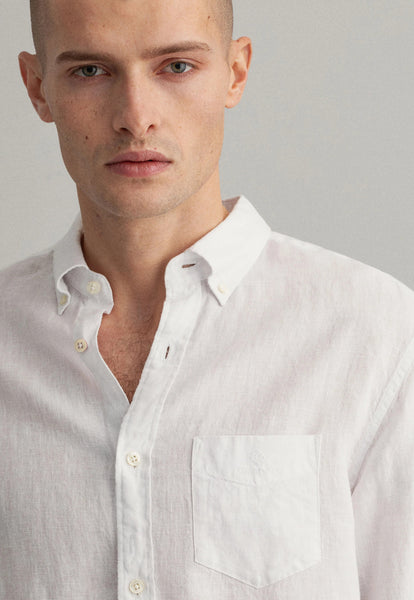 Gant 3012420-110 Regular Linen Button Down Shirt WHITE
