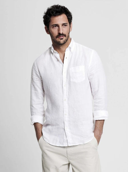 Gant 3012420-110 Regular Linen Button Down Shirt WHITE
