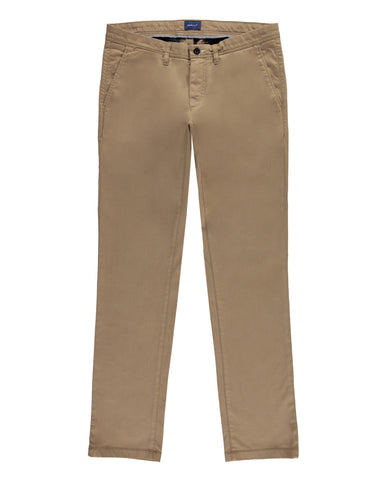Gant 1500011-244 Slim Satin Chino Cotton Trousers Man Wood Brown BEIGE
