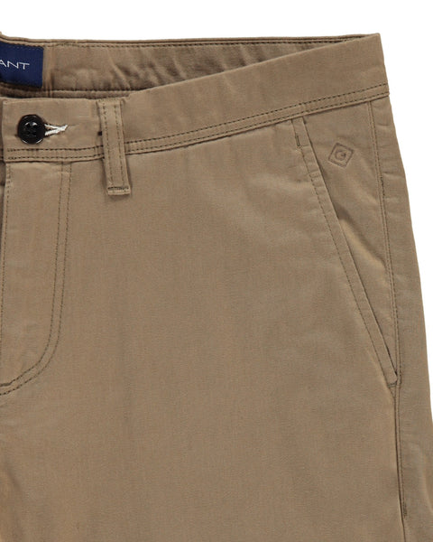 Gant 1500011-244 Slim Satin Chino Cotton Trousers Man Wood Brown BEIGE