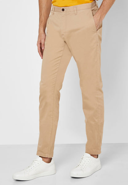 Gant 1500011-244 Slim Satin Chino Cotton Trousers Man Wood Brown BEIGE