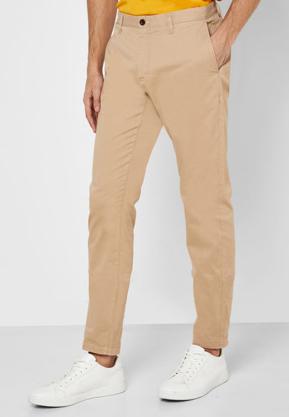 Gant 1500011-244 Slim Satin Chino Pantalone Cotone Uomo Wood Brown BEIGE