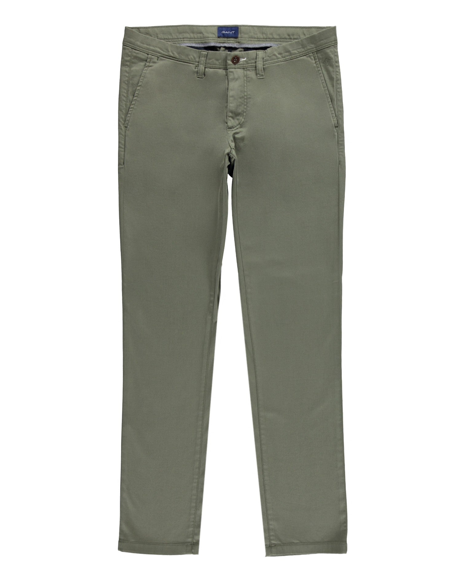 Gant 1500011-367 Slim Satin Chino Pantalone Cotone Uomo OLIVE Green