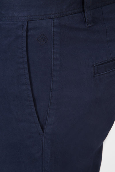 Gant 1500011-410 Slim Satin Chino Pantalone Cotone Uomo NAVY Blue