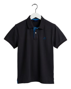 GANT 2052003-011 Contrast Collar Pique' Polo SS Rugger DARK GRAPHITE Gray