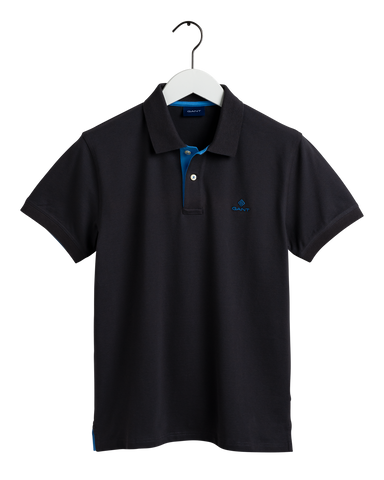GANT 2052003-011 Contrast Collar Pique' Polo SS Rugger DARK GRAPHITE Gray