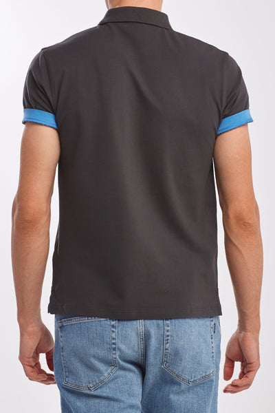 GANT 2052003-011 Contrast Collar Pique' Polo SS Rugger DARK GRAPHITE Gray
