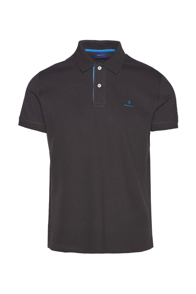 GANT 2052003-011 Contrast Collar Pique' Polo SS Rugger DARK GRAPHITE Gray