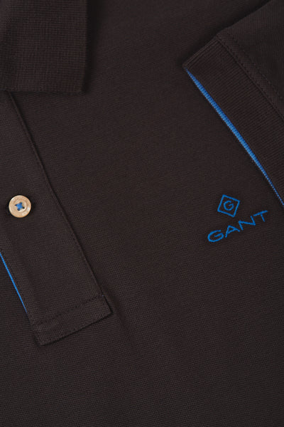 GANT 2052003-011 Contrast Collar Pique' Polo SS Rugger DARK GRAPHITE Gray