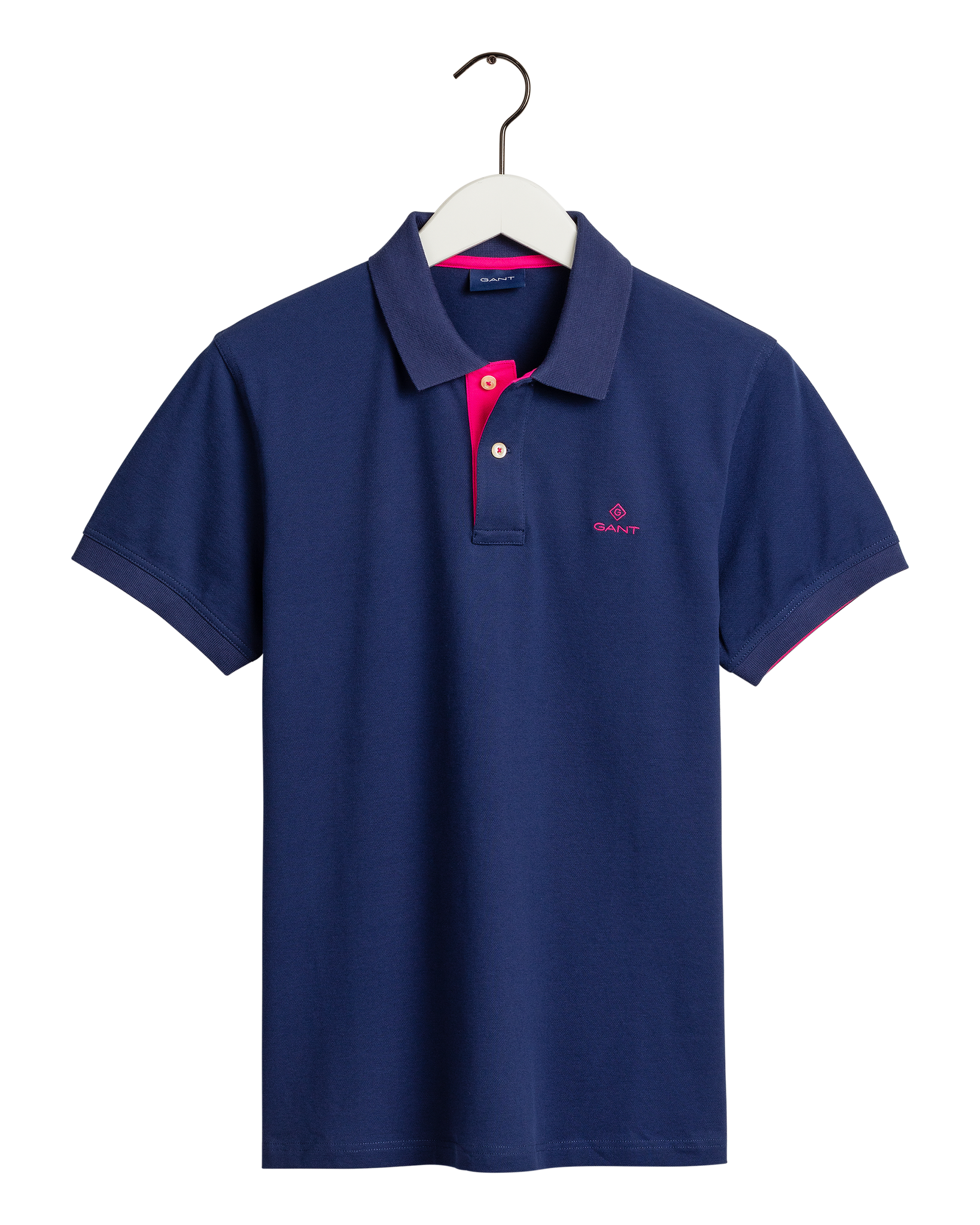 GANT 2052003-423 Contrast Collar Pique' Polo SS Rugger PERSIAN BLUE
