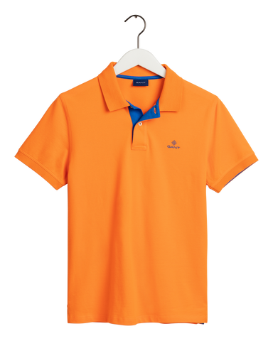 GANT 2052003-812 Contrast Collar Pique' Polo SS Rugger SUNNY ORANGE