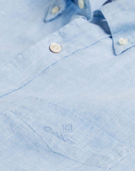 Gant 3012420-468 Regular Linen Button Down Shirt CAPRI BLUE