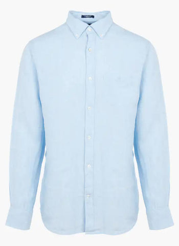Gant 3012420-468 Regular Linen Button Down Shirt CAPRI BLUE