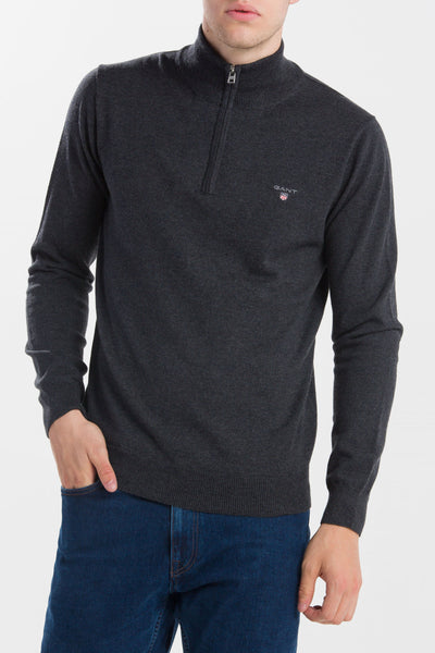 GANT 83103-097 Cotton-Wool Half Zip Pullover Antracit Grey