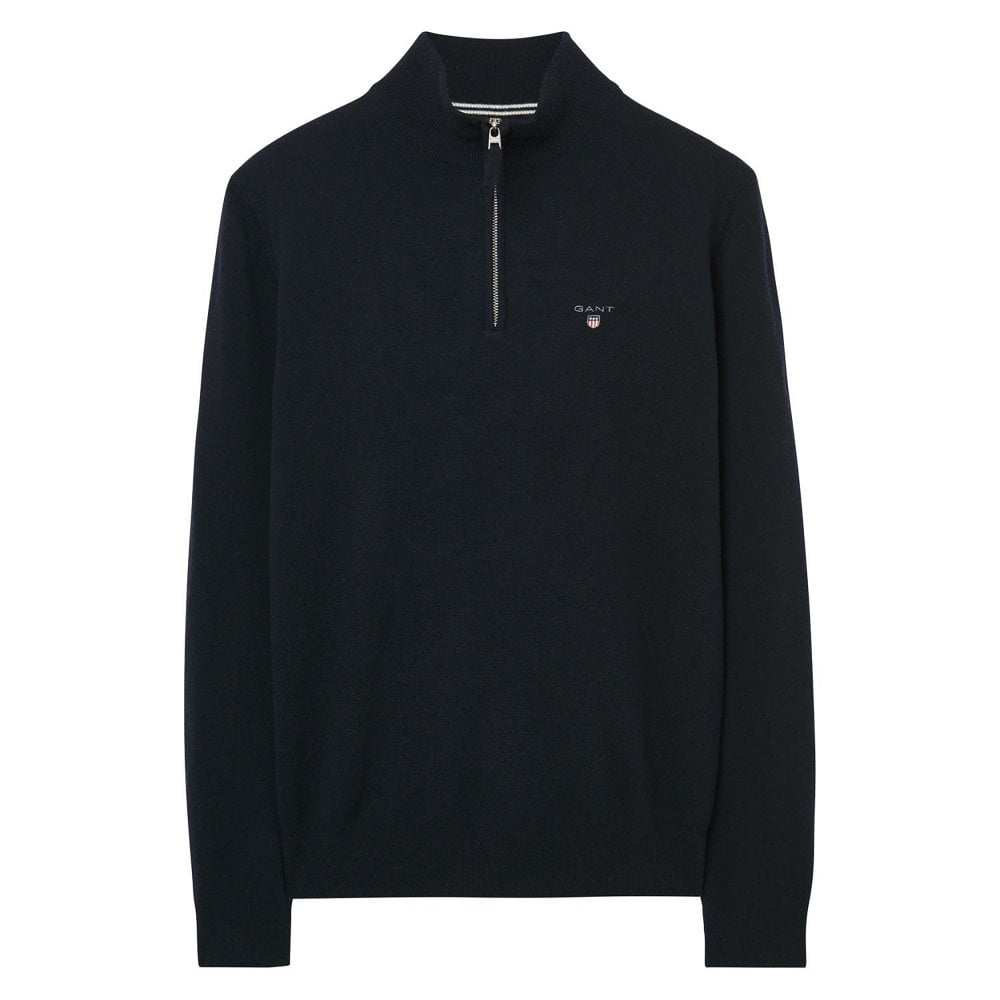 GANT 86213-410 Superfine Lambswool Half Zip Pullover BLU Navy