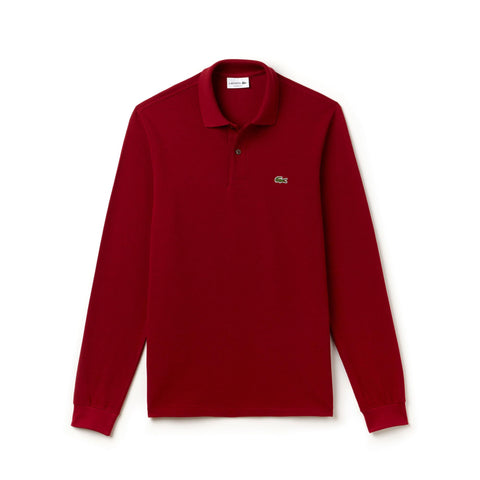 Lacoste L1312-476 Polo Pique' Manica Lunga BORDEAUX