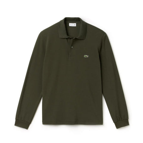 Lacoste L1312-W14 Polo Pique' Manica Lunga MILITARY Green