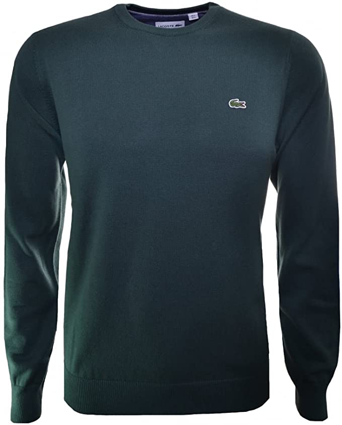 Lacoste AH0352-480 Pullover Girocollo Cotone Dark Green