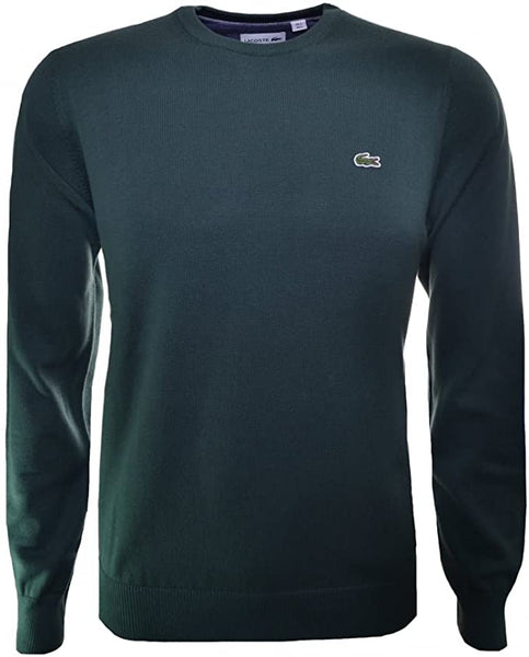 Lacoste AH0352-480 Pullover Girocollo Cotone Dark Green