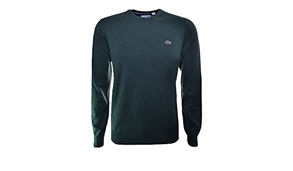 Lacoste AH0352-480 Pullover Girocollo Cotone Dark Green