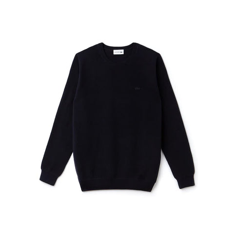Lacoste AH4082-MXQ Crewneck Pullover Piquet Cotton BLUE navy