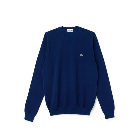 Lacoste AH4082-Q1Y Crewneck Pullover Piquet Cotton ROYAL Blue