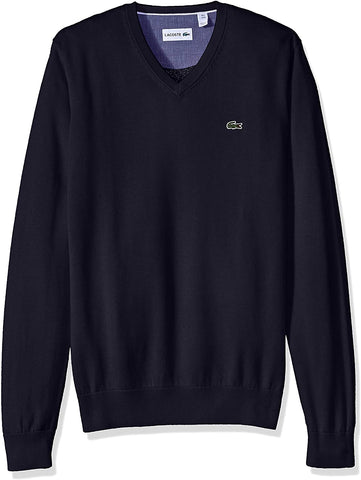 Lacoste AH4890-166 Pullover V-neck Cotton BLUE navy