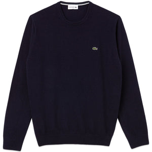 Lacoste AH0481-ASY Pullover Girocollo 100%Lana BLU navy