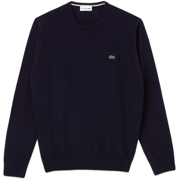 Lacoste AH0481-ASY Pullover Girocollo 100%Lana BLU navy