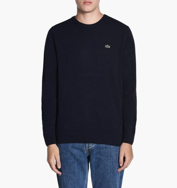 Lacoste AH0481-ASY Pullover Girocollo 100%Lana BLU navy