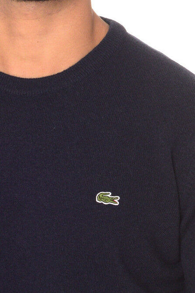 Lacoste AH0481-ASY Pullover Girocollo 100%Lana BLU navy