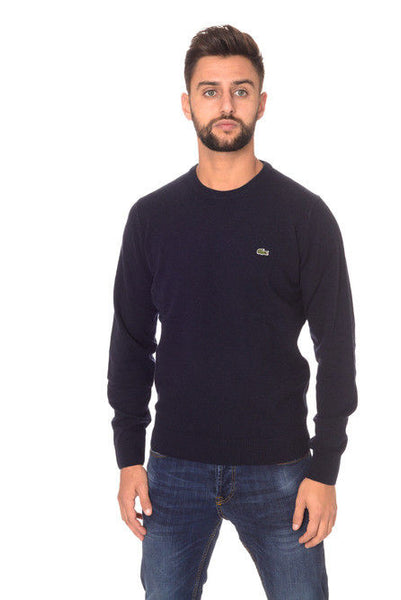 Lacoste AH0481-ASY Pullover Girocollo 100%Lana BLU navy