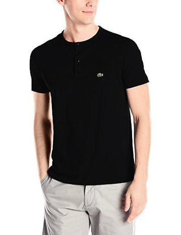 Lacoste TH0884-031 Short Sleeve T-Shirt Serafino Collar BLACK black