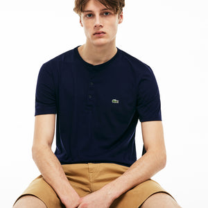 Lacoste TH0884-166 T-Shirt Short Sleeve Serafino Collar BLUE navy