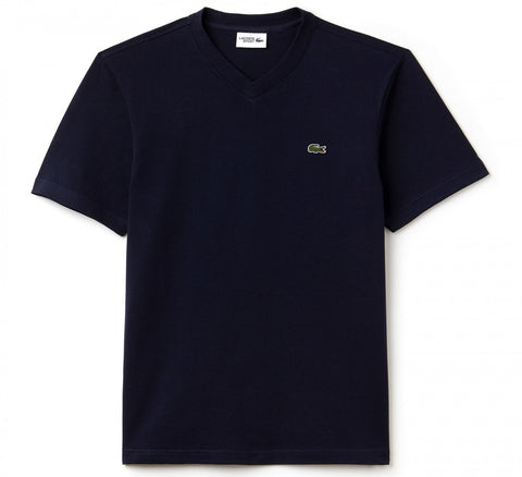 Lacoste TH7419-166 T-Shirt Manica Corta V Sport Cotone BLU navy