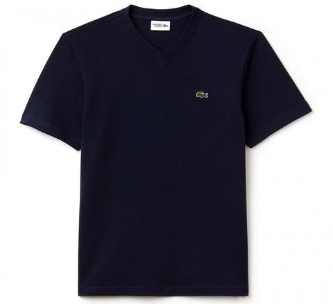 Lacoste TH7419-166 T-Shirt Short Sleeve V Sport Cotton BLUE navy