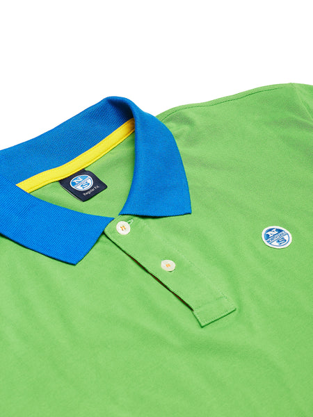 North Sails 692245-432 Contrast Pique' Polo SS GREEN