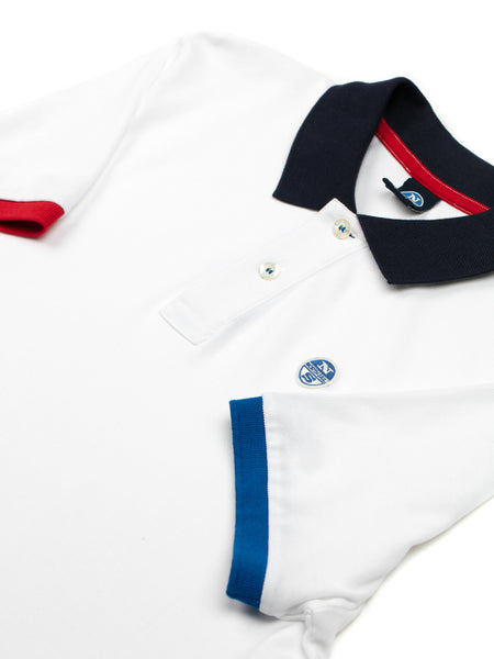 North Sails 692245-101 Contrast Pique' Polo Manica Corta WHITE