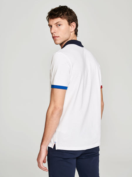North Sails 692245-101 Contrast Pique' Polo Manica Corta WHITE