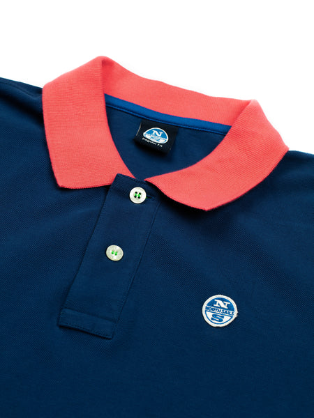 North Sails 692245-790 Contrast Pique' Polo SS ROYAL Blue