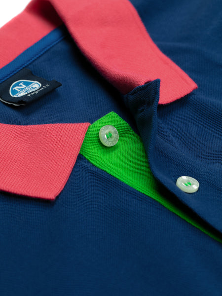 North Sails 692245-790 Contrast Pique' Polo SS ROYAL Blue