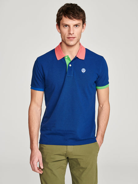 North Sails 692245-790 Contrast Pique' Polo SS ROYAL Blue