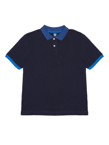 North Sails 692245-802 Contrast Pique' Polo Manica Corta BLU Navy