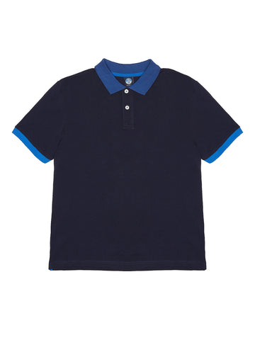 North Sails 692245-802 Contrast Pique' Polo SS BLU Navy