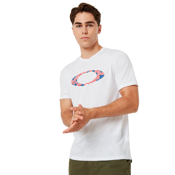 Oakley 457886-100 Ellipse USA Pattern T-Shirt WHITE
