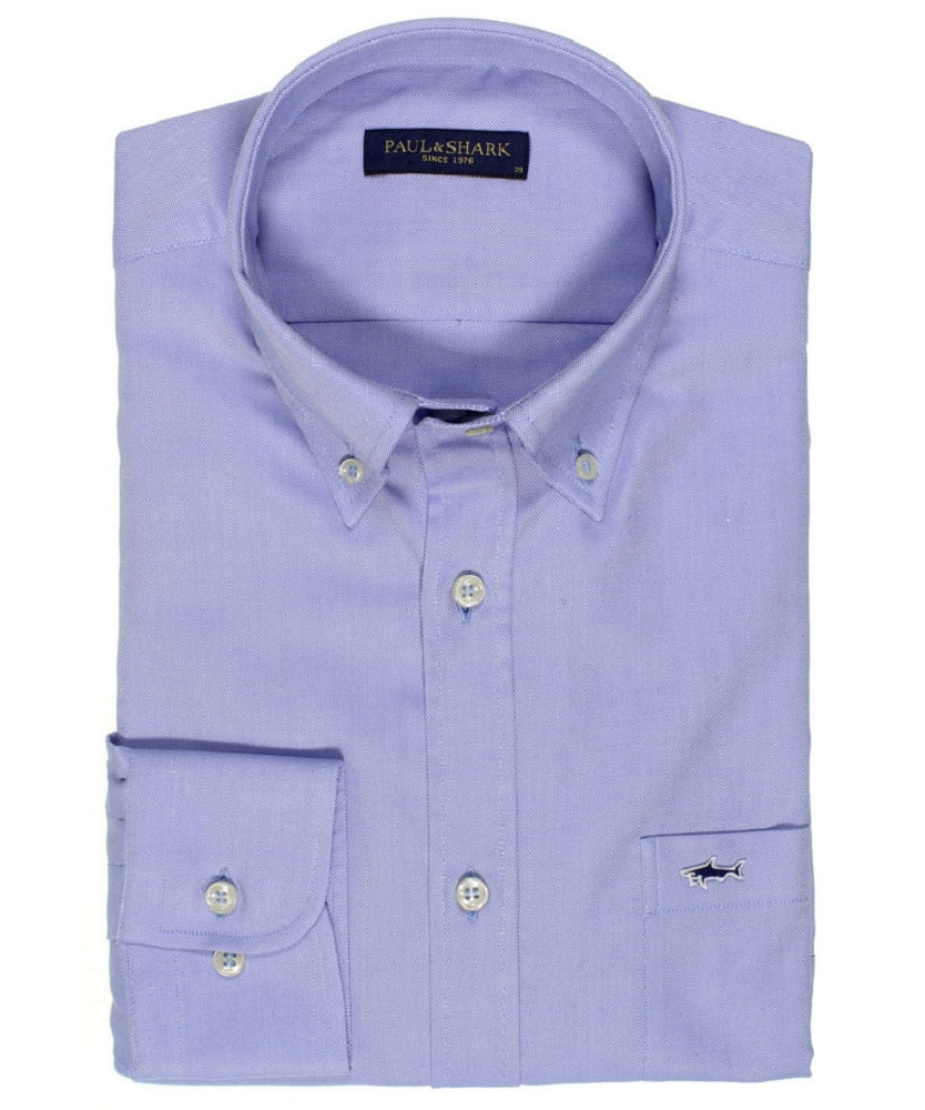 PAUL &amp; SHARK COP3000-014 Light Blue Oxford Shirt Button Down